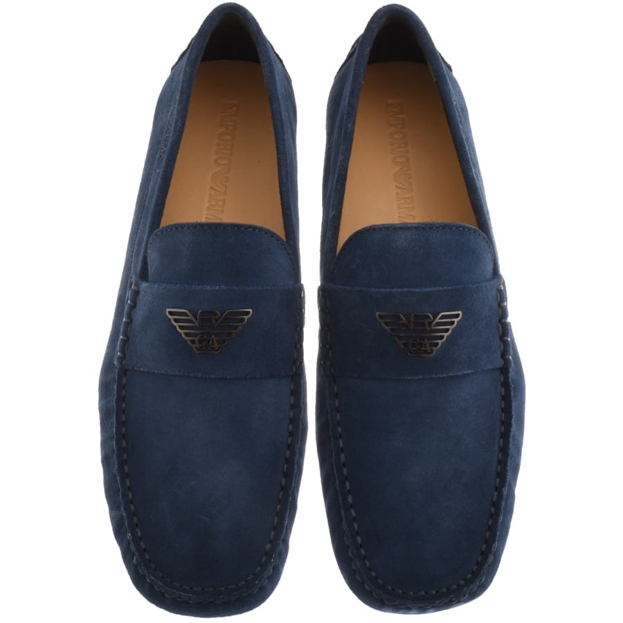 Alternative Image for ProductEmporio Armani Suede Driver Shoes Navy3
